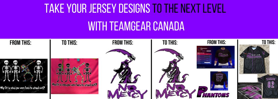 Take your custom jersey to the next level with TeamGear Canada. We can turn any image into crisp, custom artwork to create the jersey of your dreams.