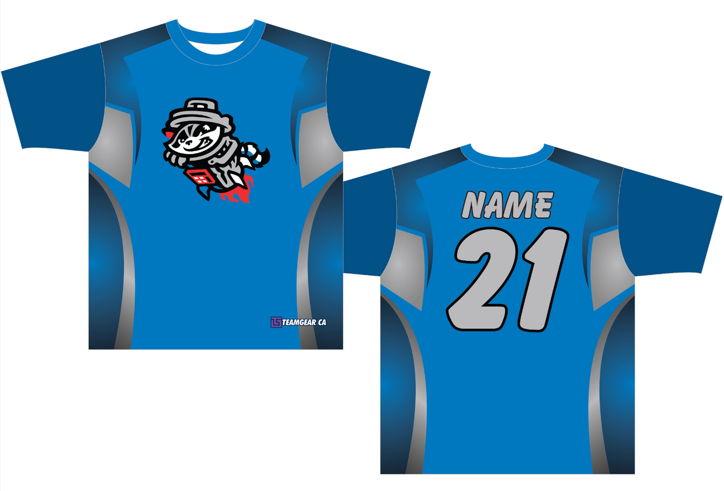 Trash Pandas Blue Softball Jersey with custom team logo
