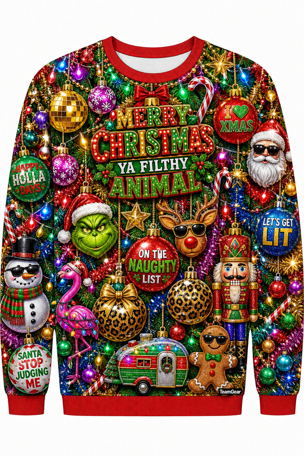 3D Ornaments Sweater Ugly Christmas Sweater design