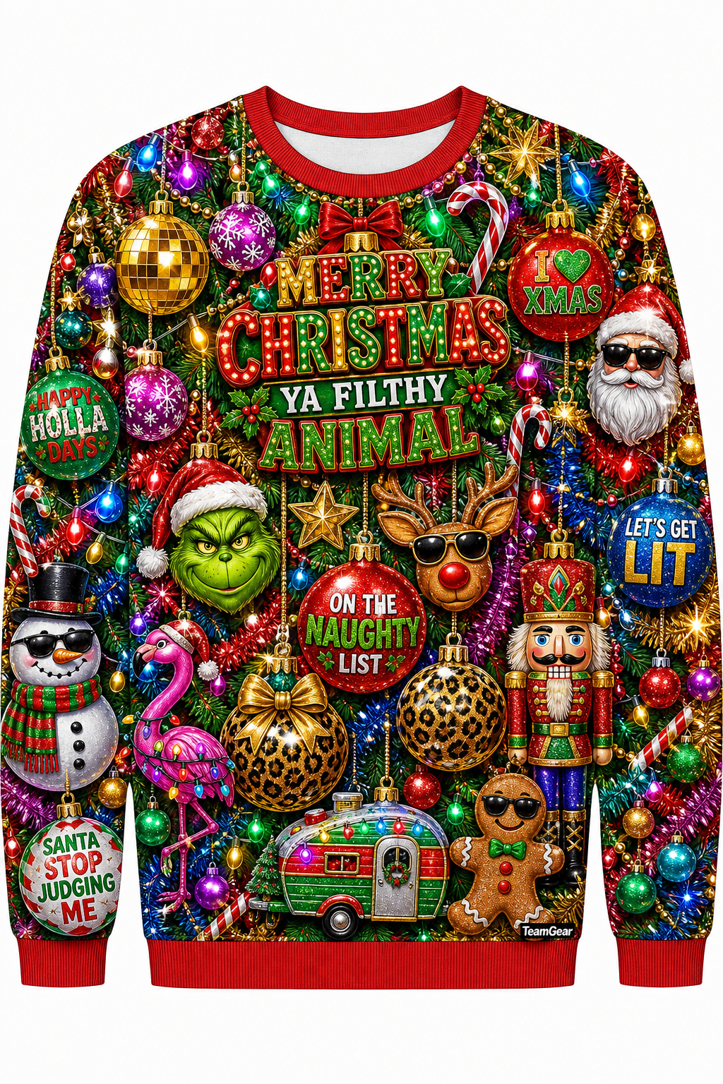 3D Ornaments Sweater Ugly Christmas Sweater design
