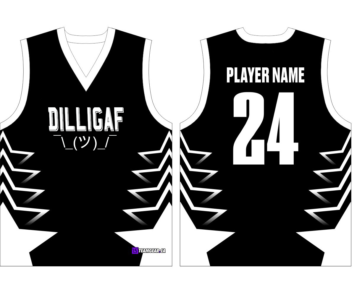 black Dilligaf softball jerseys with white stars down the sides