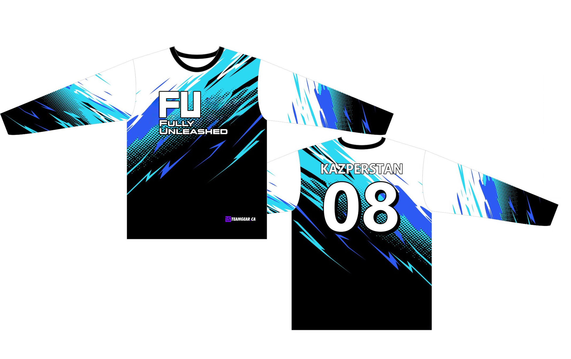 retro-designed FU - Fully Unleashed baseball jerseys with long sleeves