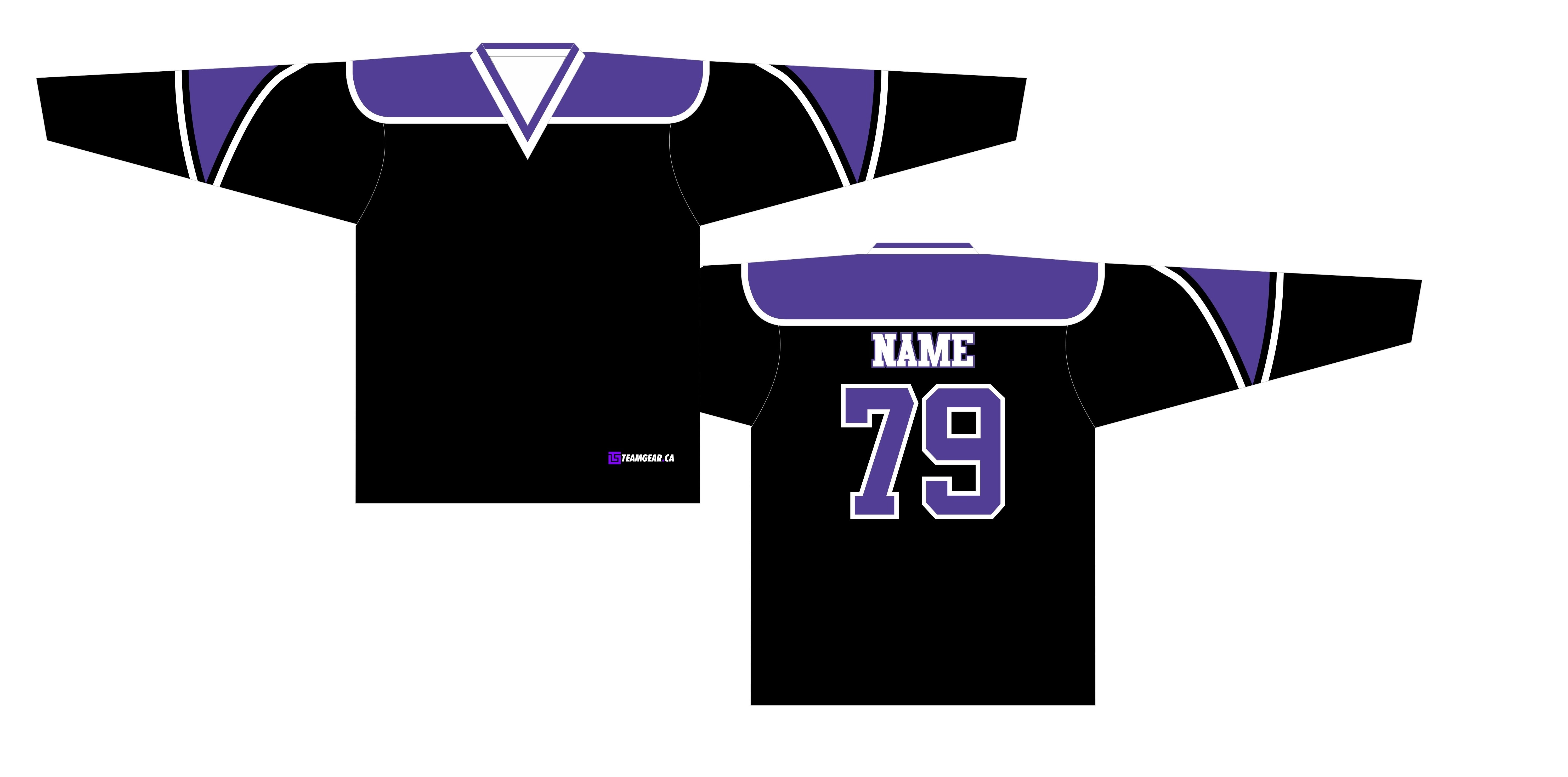 NHL Inspired Hockey Jersey Los Angeles Kings Black and Purple Team Gear Canada Custom Jerseys More