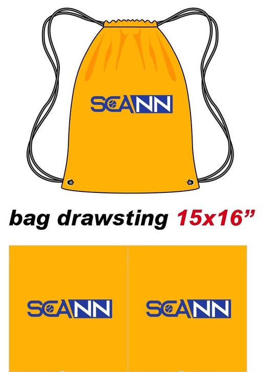 Scann ShowZone creator Yellow Drawstring Bag print panels