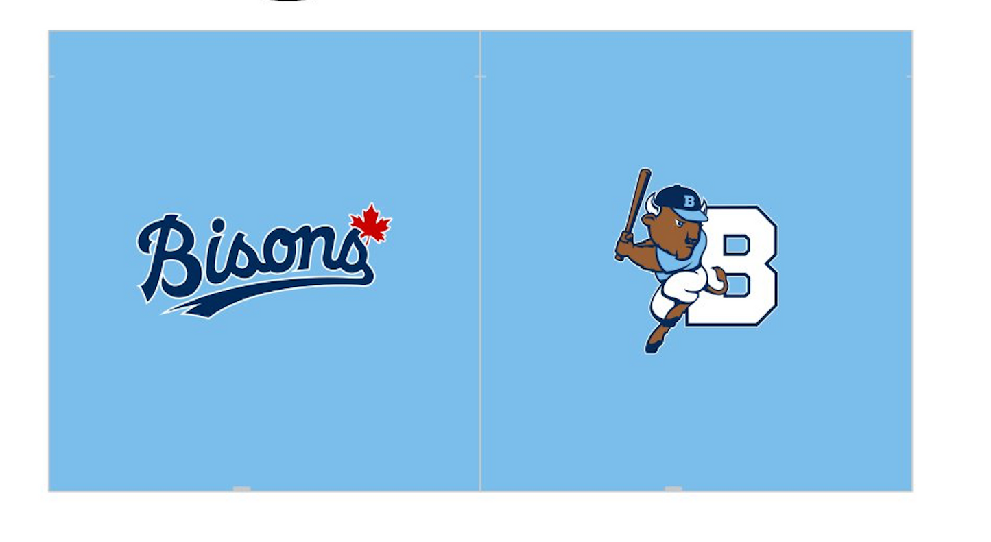 Bisons Slo Pitch Drawstring Bag design