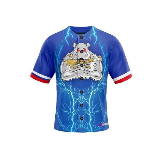 custom baseball button down full sublimation jersey made in Canada