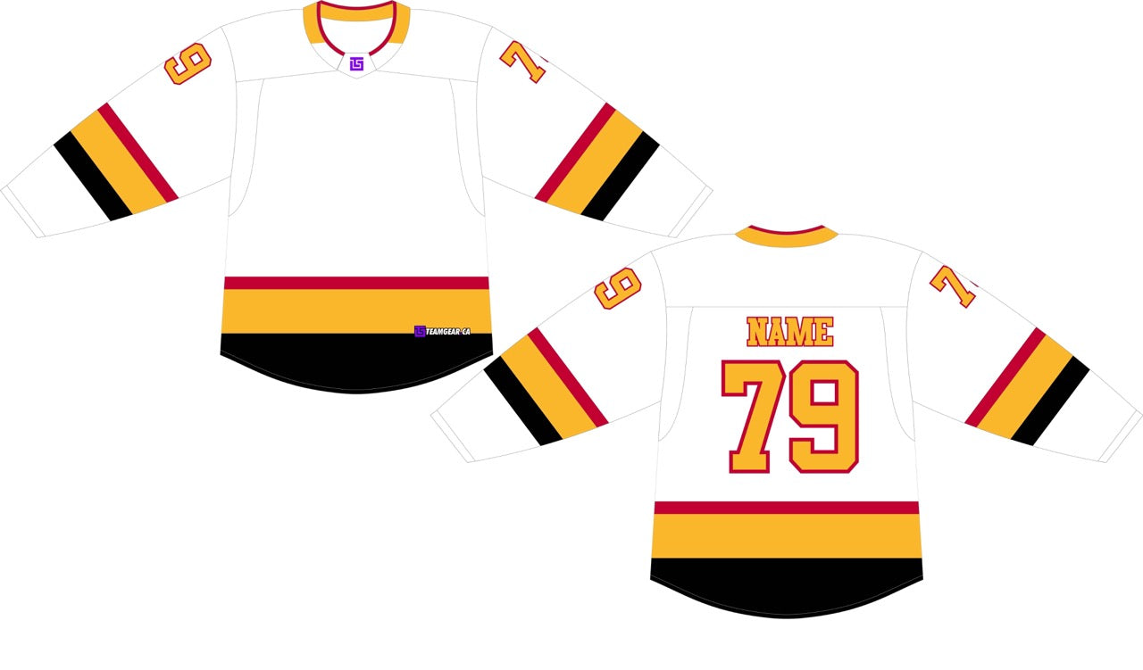 NHL Inspired Hockey Jersey: Vancouver Canucks Retro White Team