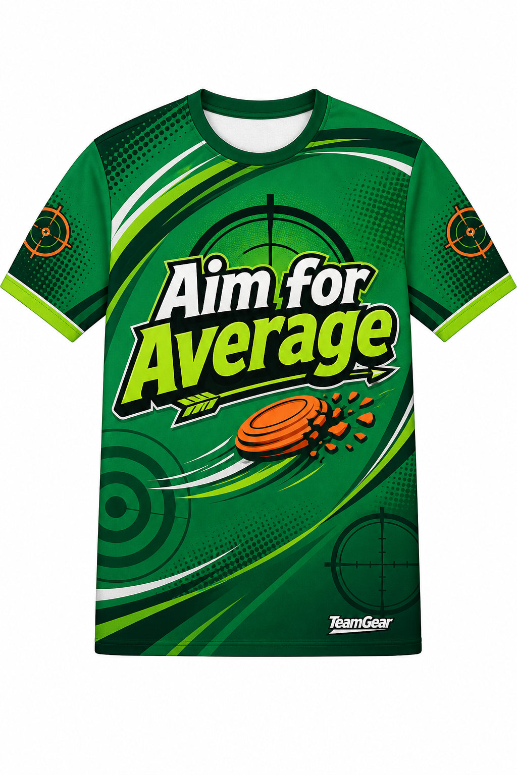 Aim for Average Green Shooting Jersey design