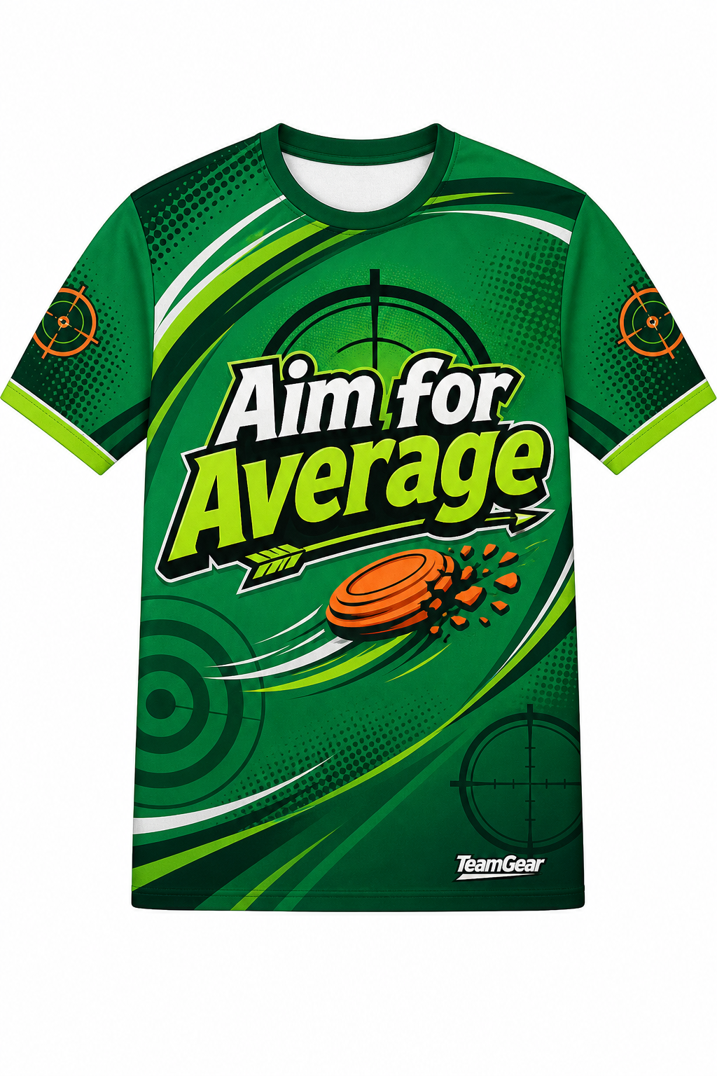 Aim for Average Green Shooting Jersey design