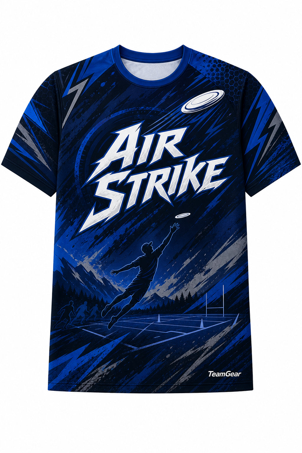 Air Strike Blue Ultimate Frisbee Jersey design