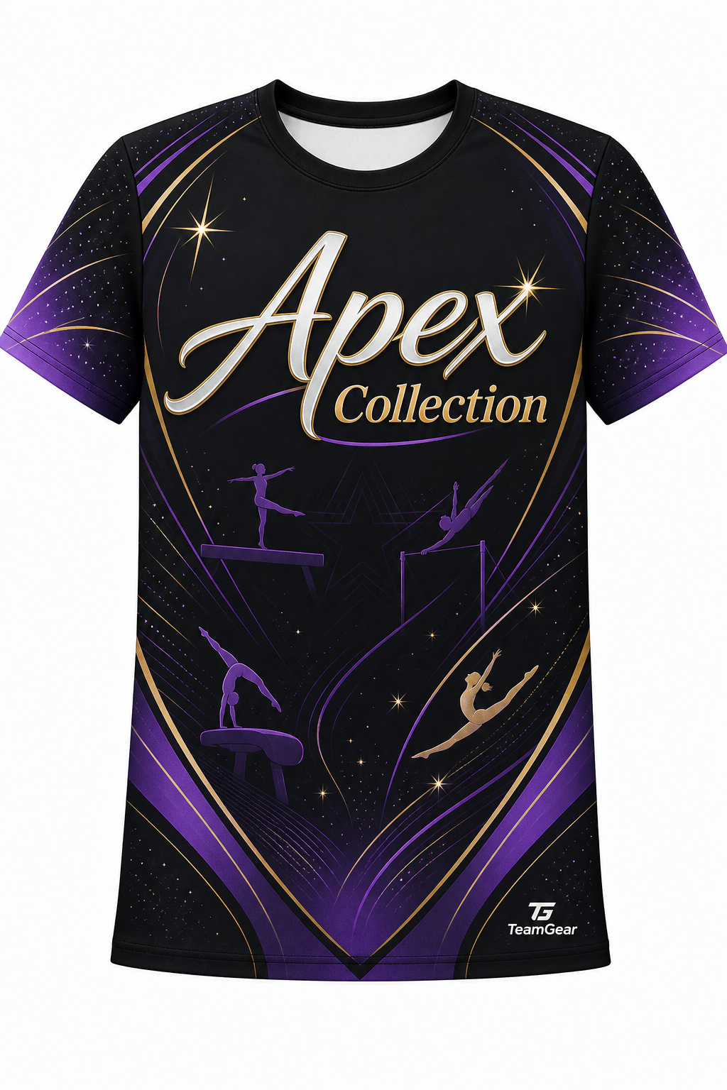 Apex Collection Black Gymnastics Jersey with name and number