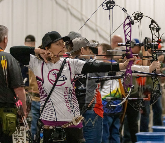 custom archery jerseys from TeamGear.ca worn at a shooting event