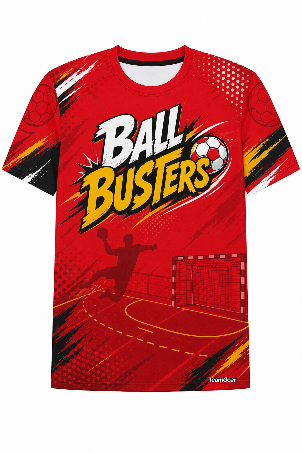 Ball Busters Red Handball Jersey design