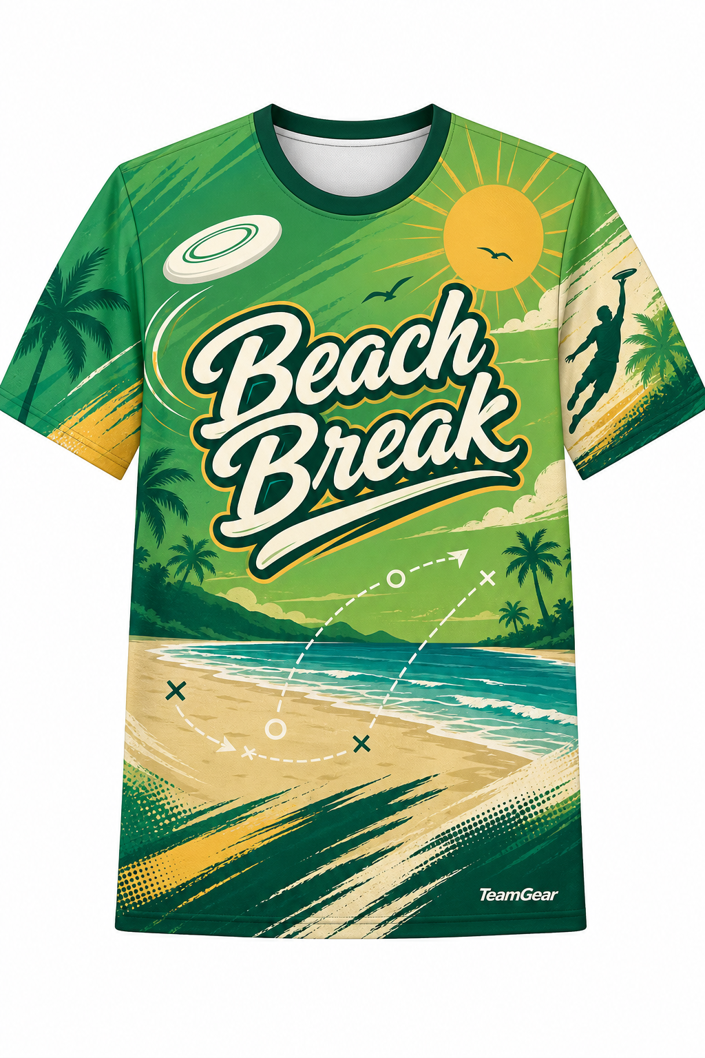 Beach Break Green Ultimate Frisbee Jersey design