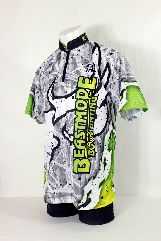 custom archery zip neck full sublimation jersey made in Canada