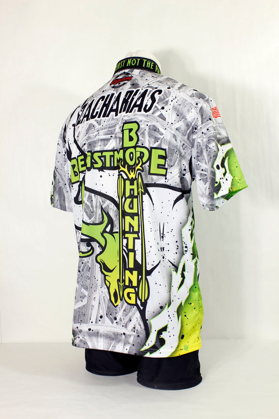 custom archery zip neck full sublimation jersey made in Canada