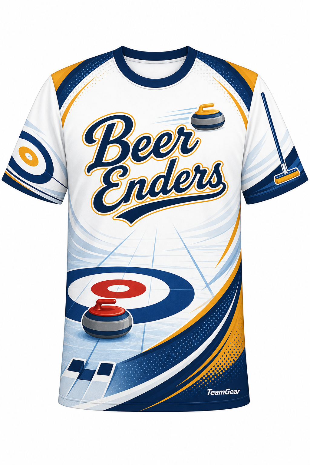 Beer Enders White Curling Jersey design