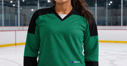 Beer League Hockey Jersey Kelly Green/Black — custom hockey jersey worn on model — TeamGear Canada