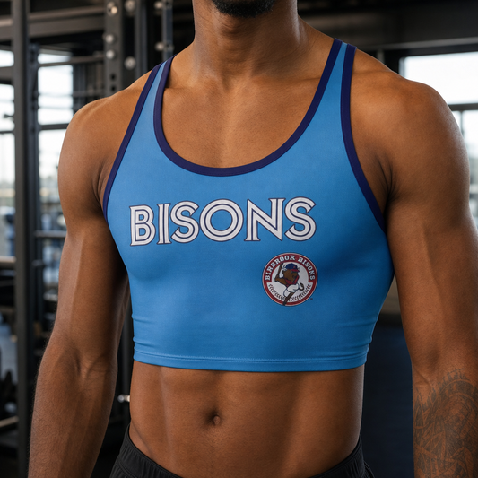 Binbrook Bisons Sports Bra — custom team apparel worn on model — TeamGear Canada
