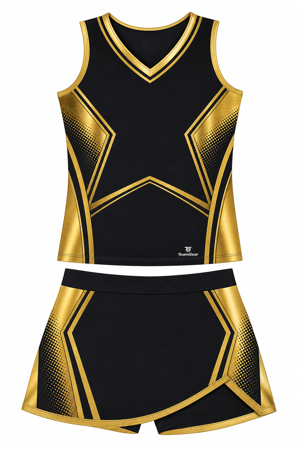 Black and Gold Cheerleading Uniform design
