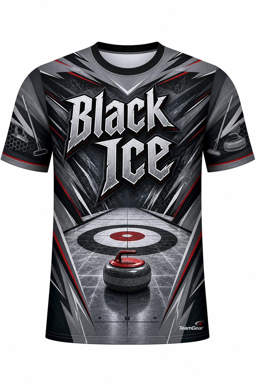 Black Ice Grey Curling Jersey design