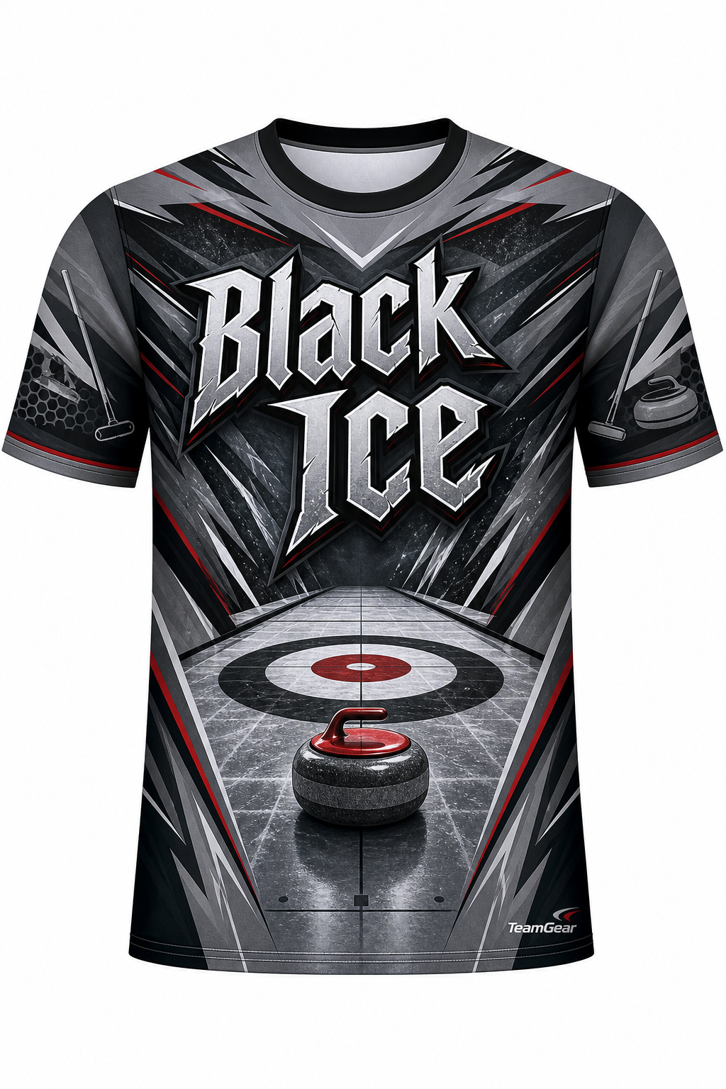 Black Ice Grey Curling Jersey design
