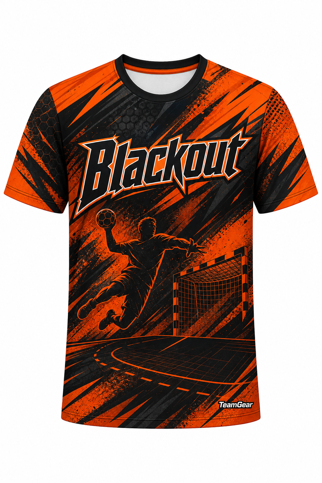 Blackout Orange Handball Jersey design