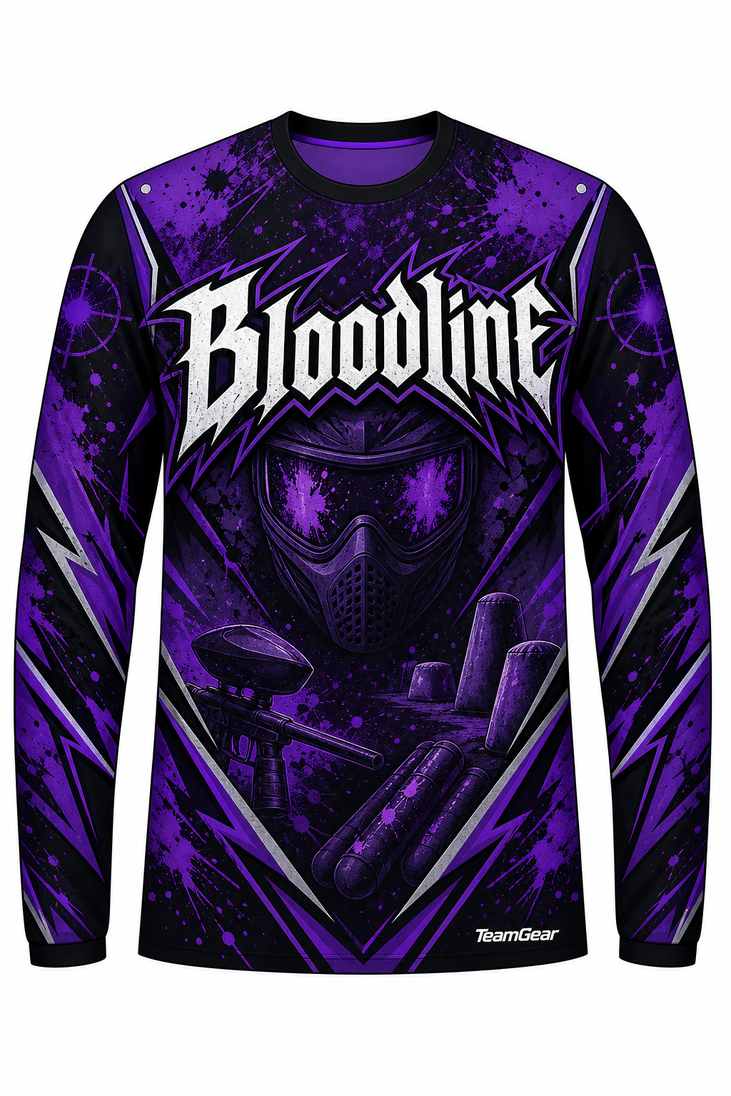 Bloodline Purple Long Sleeve Paintball Jersey design