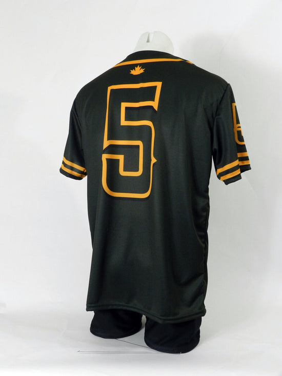custom full button down baseball and slo-pitch team jerseys, made with full sublimation