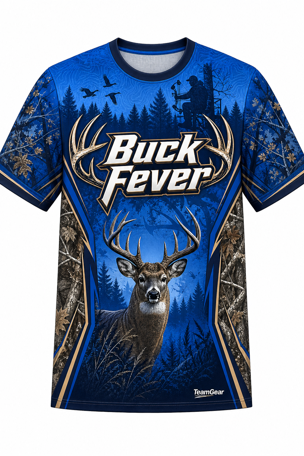 Buck Fever Blue Hunting Jersey design