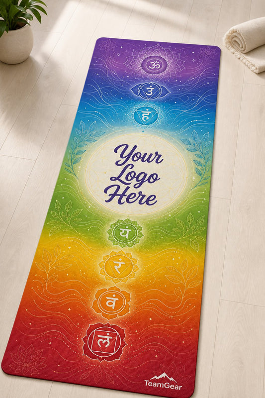 Chakra Energy Custom Yoga Mat — custom yoga mat studio product photo — TeamGear Canada