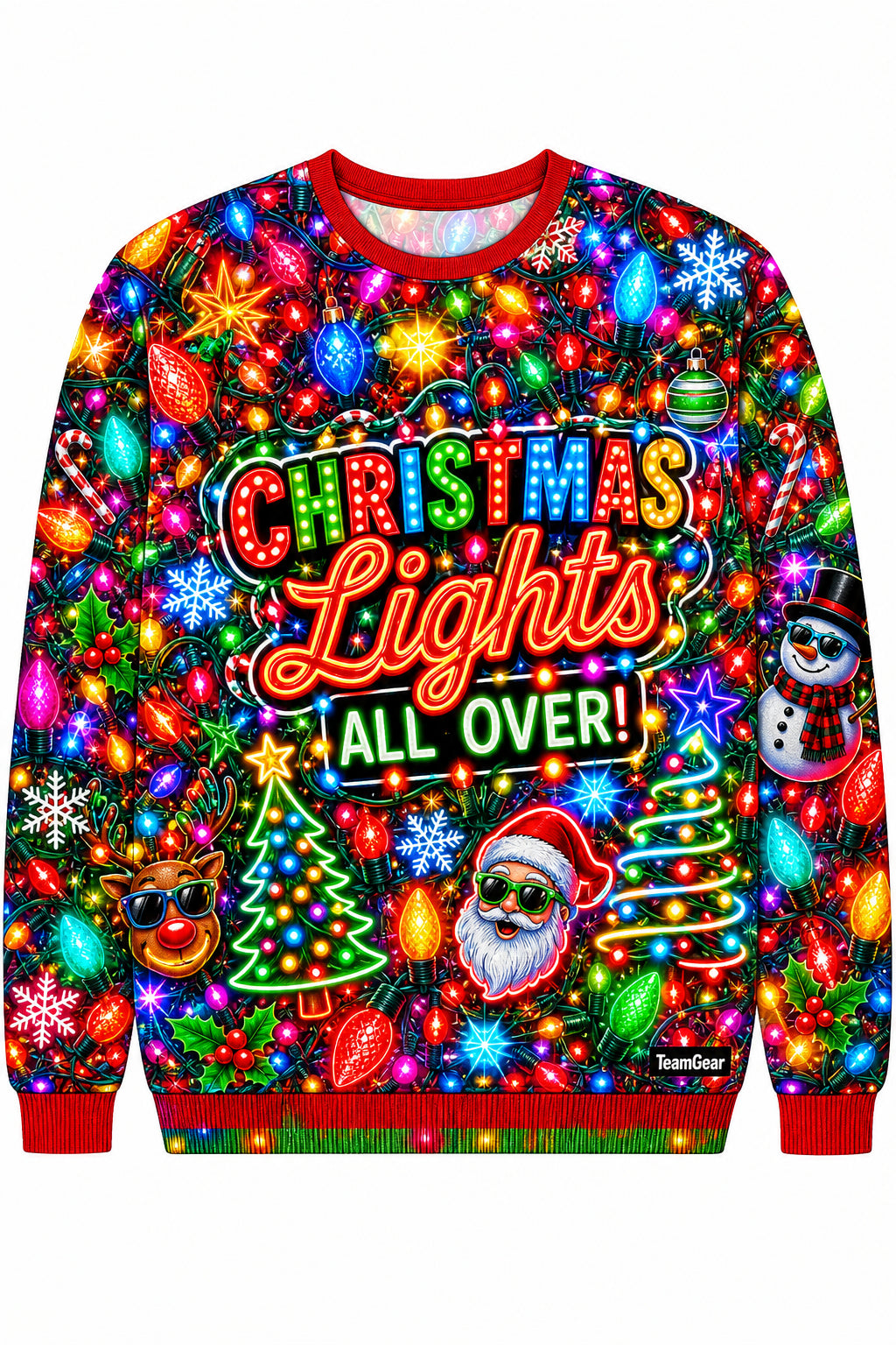 Christmas Lights All Over Ugly Christmas Sweater design