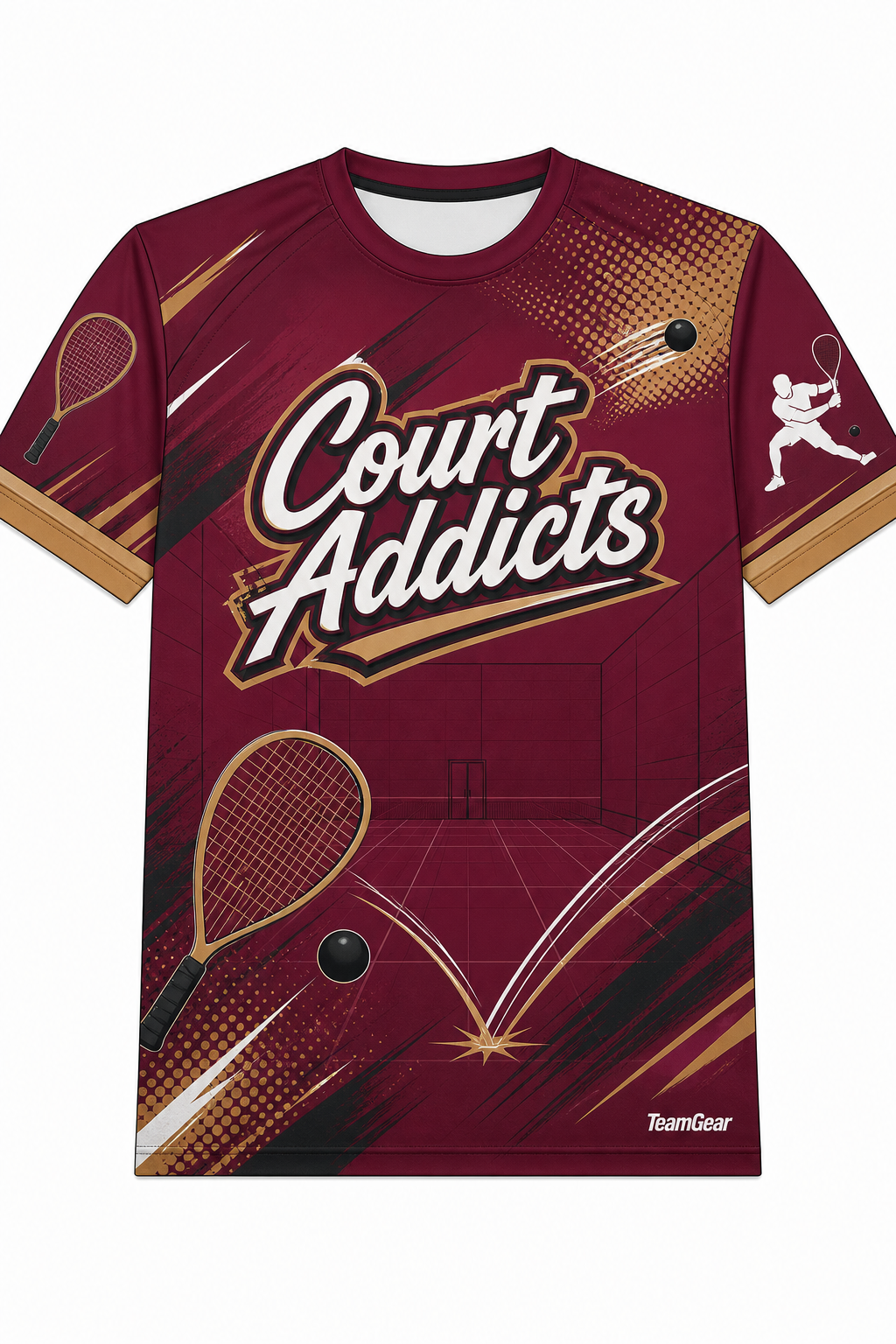 Court Addicts Maroon Racquetball Jersey design