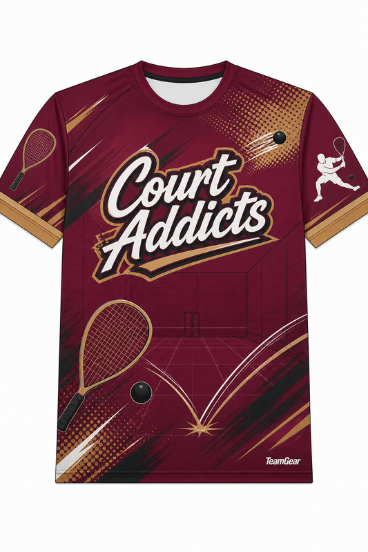 Court Addicts Maroon Racquetball Jersey design