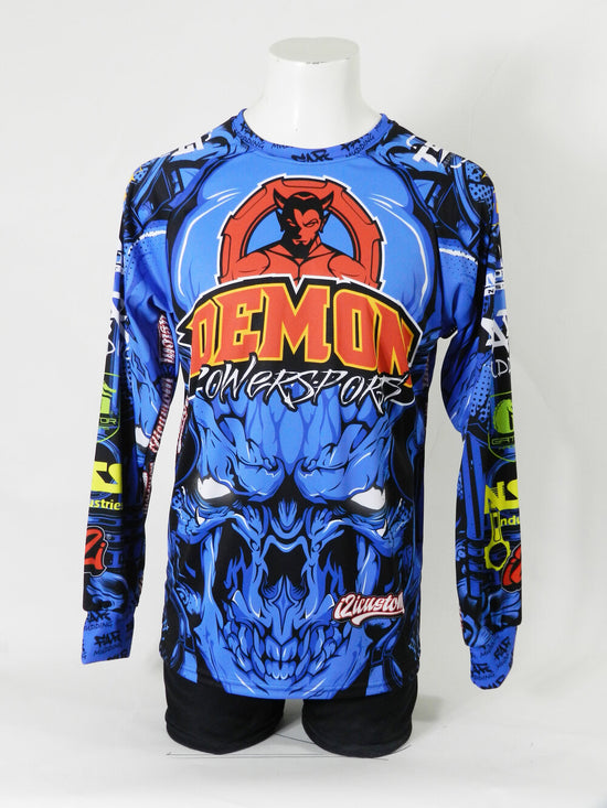 custom racing, motocross jerseys with long sleeves. full sublimation crew neck 