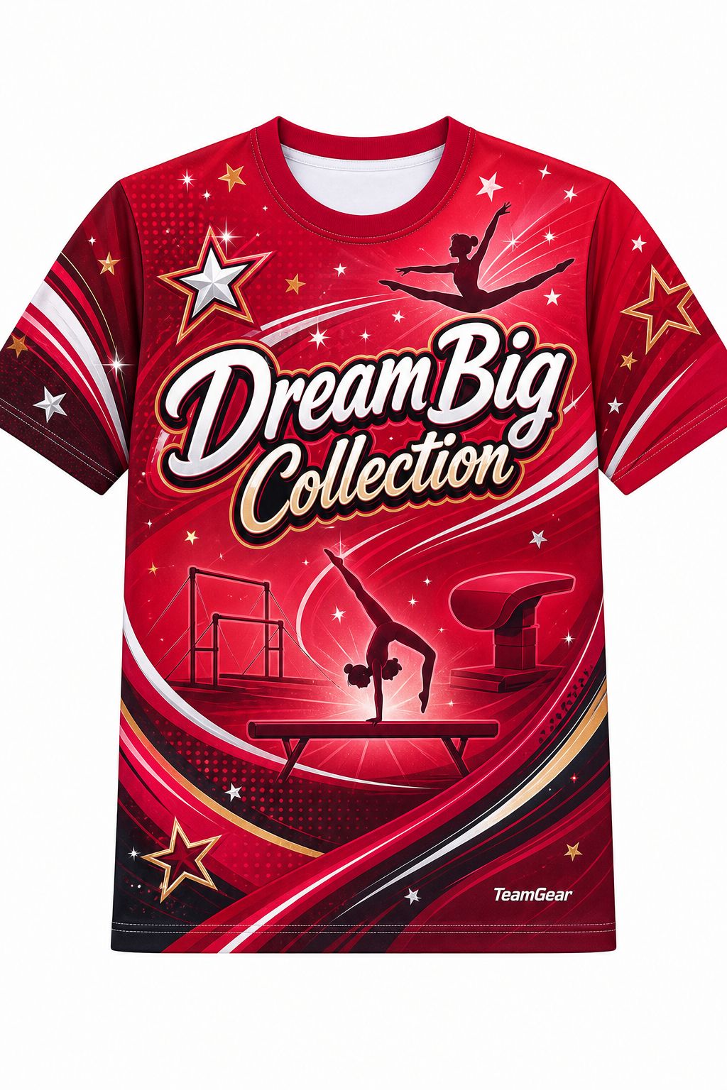 Dream Big Collection Crimson Gymnastics Jersey with name and number