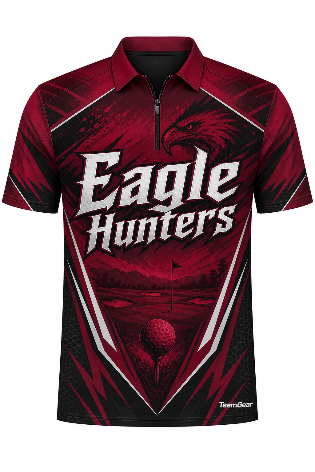 Eagle Hunters Crimson Golf Polo design