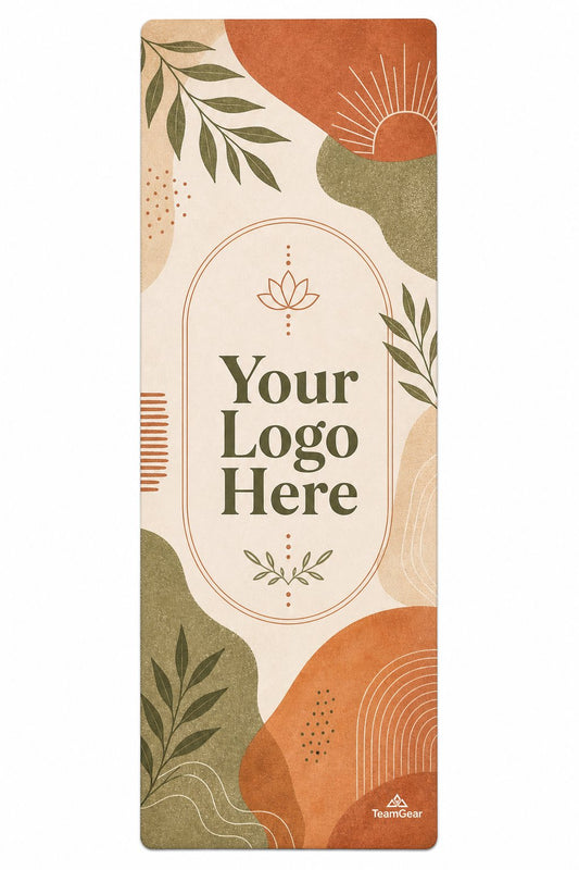 Earth Tone Wellness Custom Yoga Mat — custom yoga mat flat design — TeamGear Canada