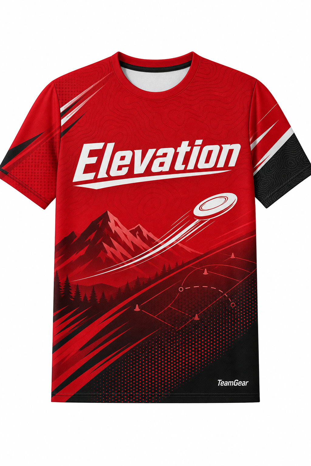 Elevation Red Ultimate Frisbee Jersey design