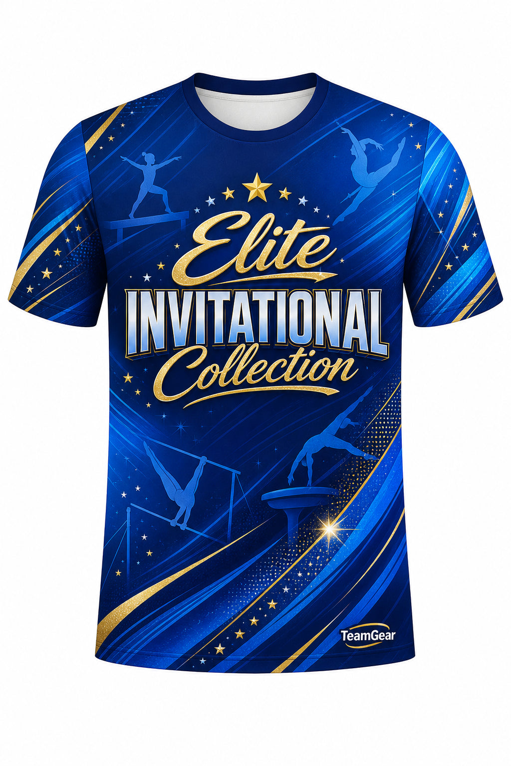 Elite Invitational Collection Blue Gymnastics Jersey with name and number