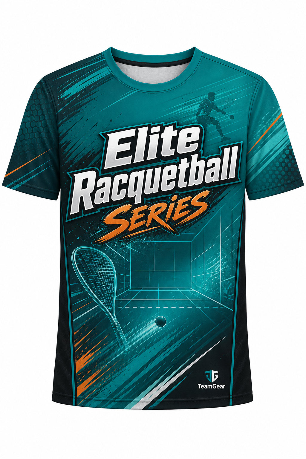 Elite Racquetball Series Teal Racquetball Jersey design