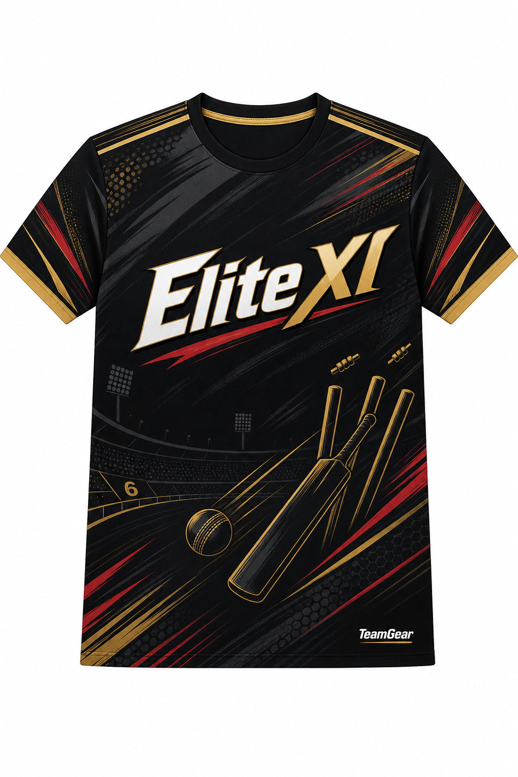 Elite XI Black Cricket Jersey design
