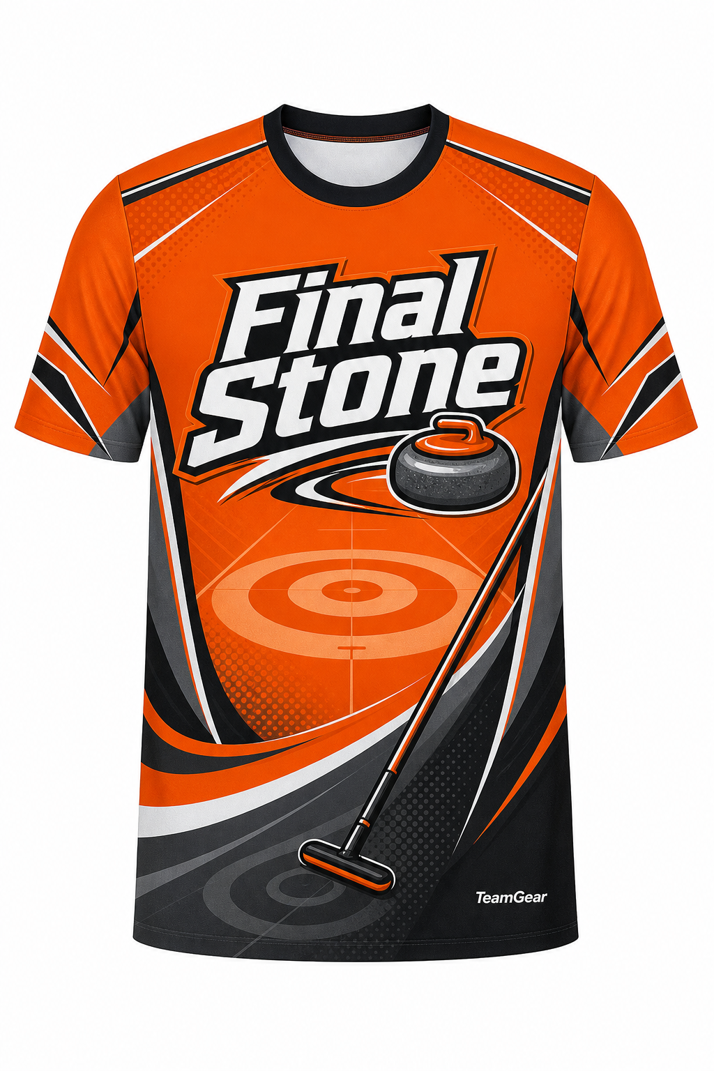 Final Stone Orange Curling Jersey design