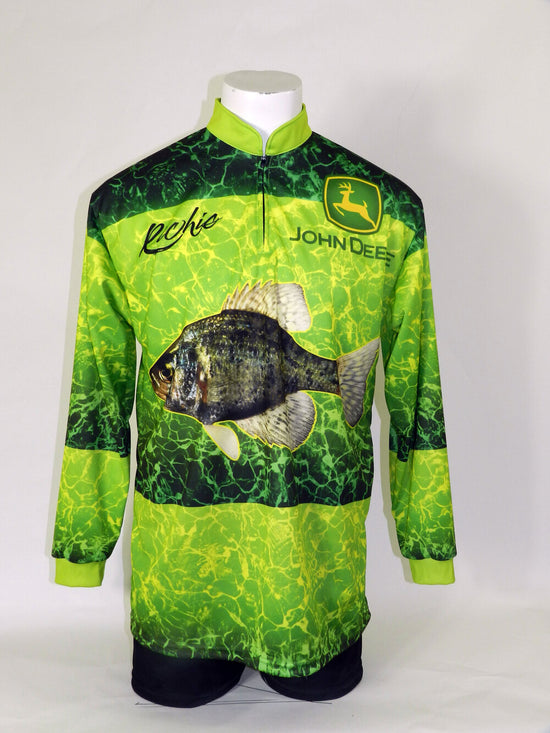 Custom fishing jersey with zippered collar