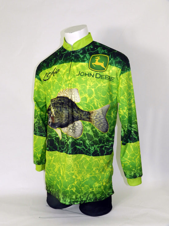 custom fishing zip neck full sublimation jersey made in Canada, crew neck, and button neck also available