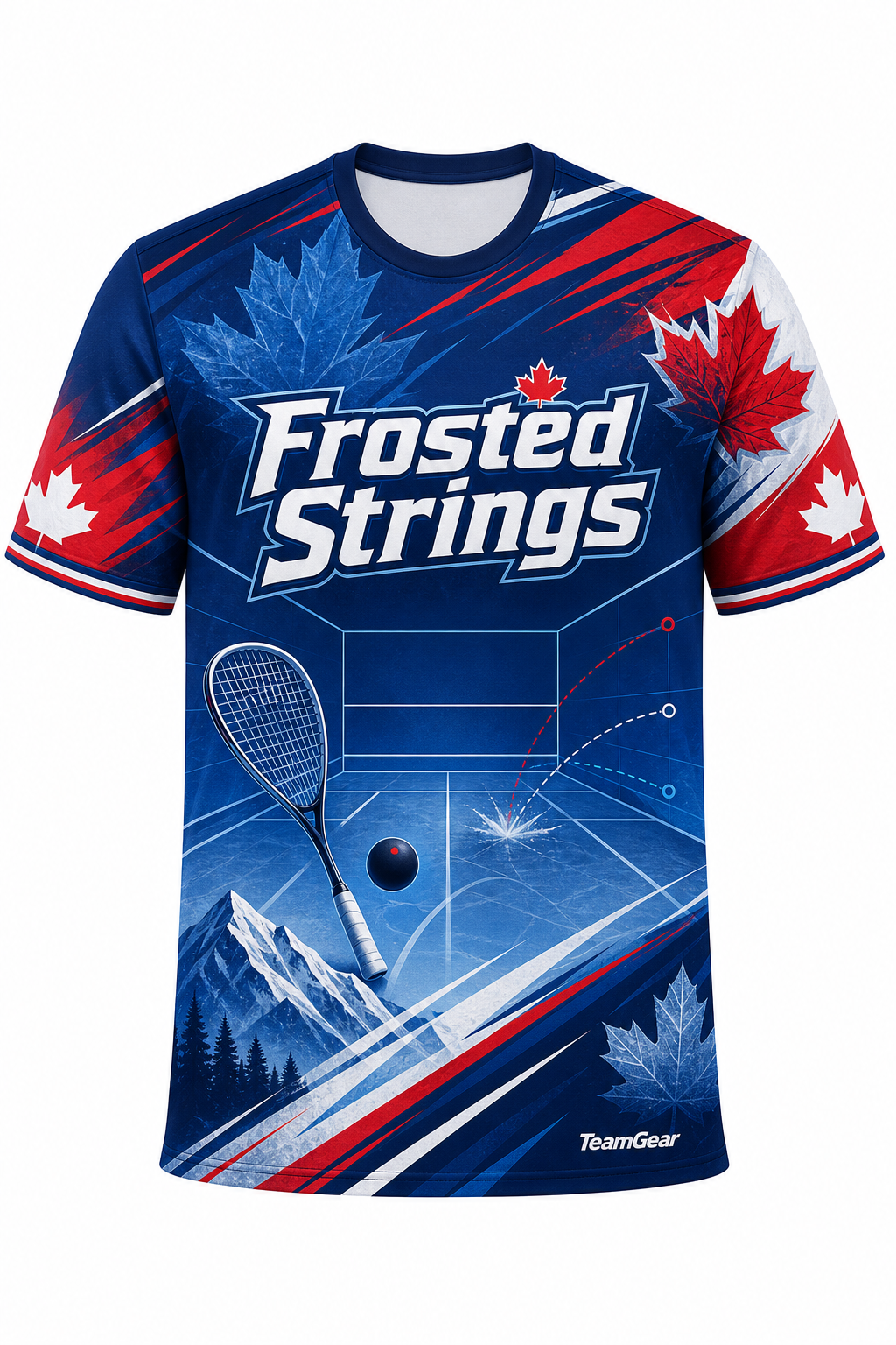 Frosted Strings Blue Squash Jersey with name and number