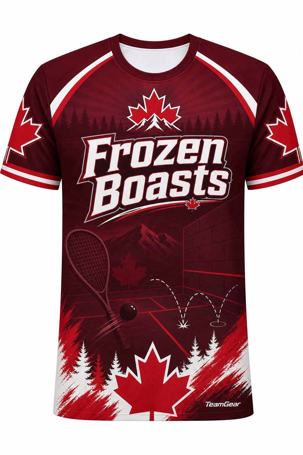 Frozen Boasts Maroon Squash Jersey with name and number