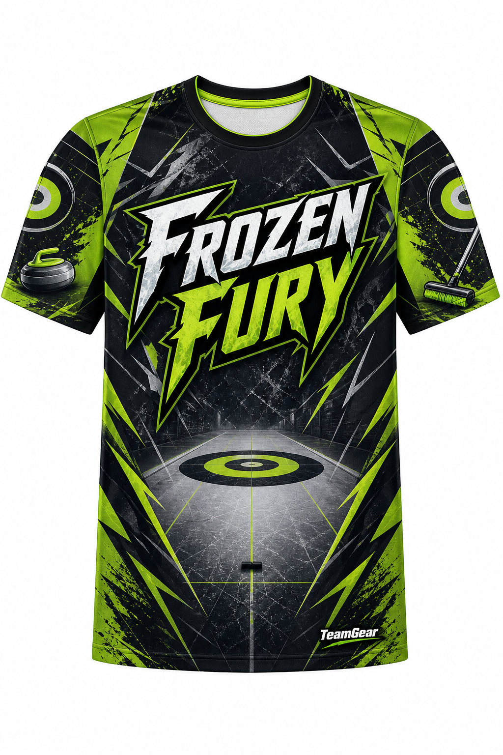 Frozen Fury Lime Curling Jersey design