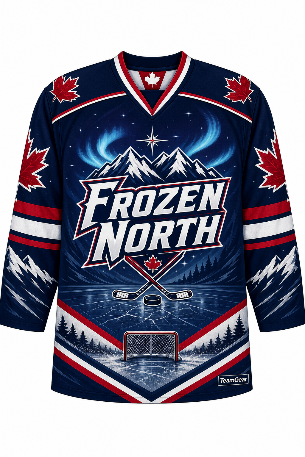 Frozen North Navy Hockey Jersey design