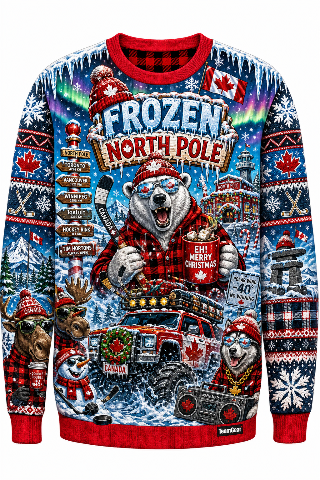 Frozen North Pole Ugly Christmas Sweater design